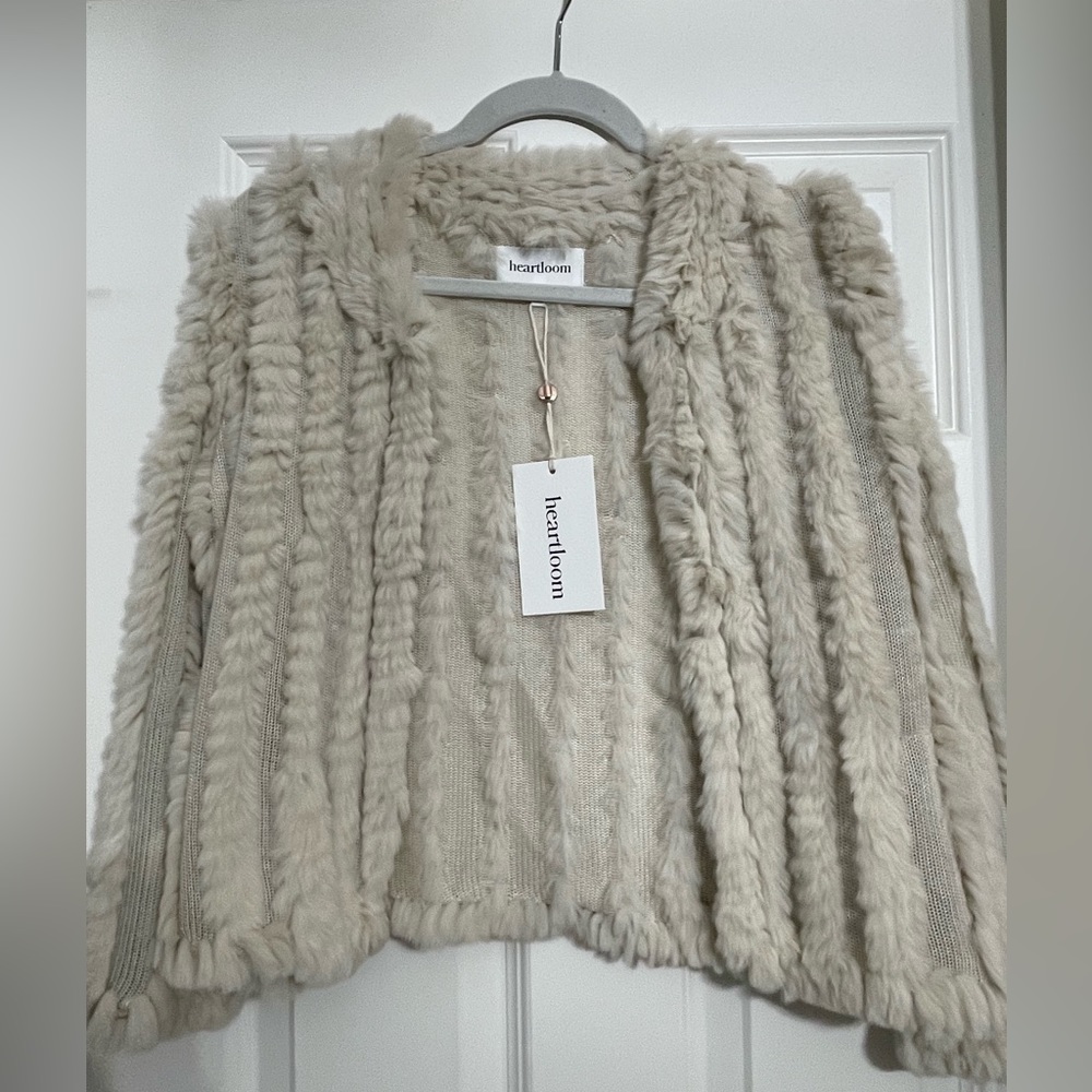 Heartloom Rosa Fur Jacket, Frost Size XS NWT.